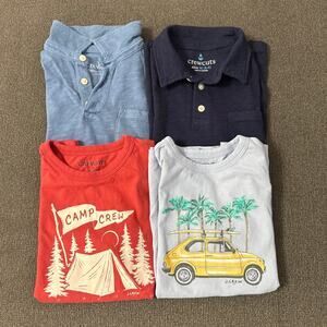 Lot of 4 J Crew Crewcuts Polo Short Sleeve Shirts Size Medium 8 / 9 Boys Kids